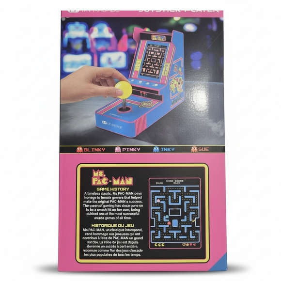 My Arcade Ms. Pac-Man Portable Retro Arcade - Pink and Yellow Brand New In Box - Picture 2 of 3